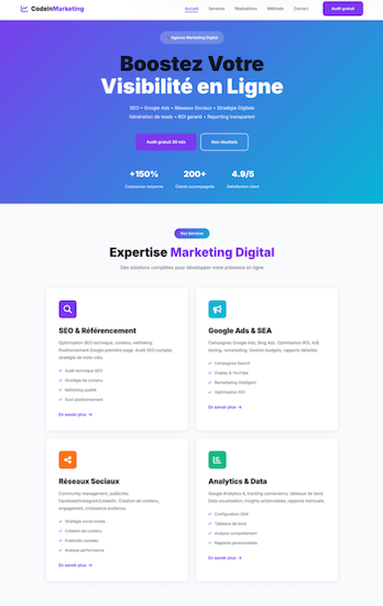 Développement site vitrine professionnel
